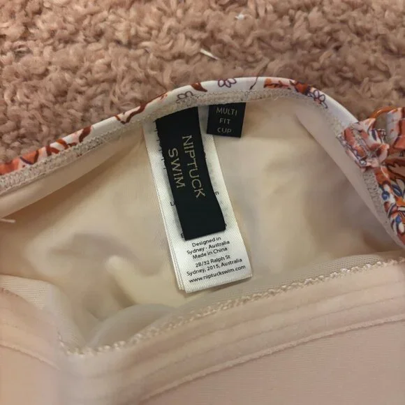 Nip Tuck Swim Size US 8 Floral One Piece Paisley Copper Swimsuit Multi-Fit Cup - Picture 3 of 6